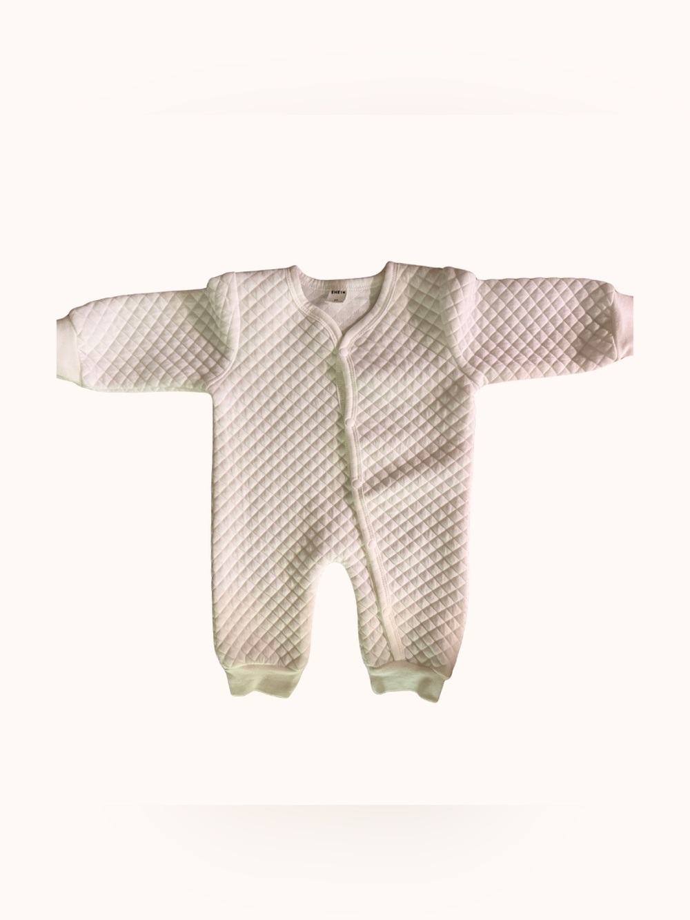 SHEIN White Quilted Baby Footed One-Piece